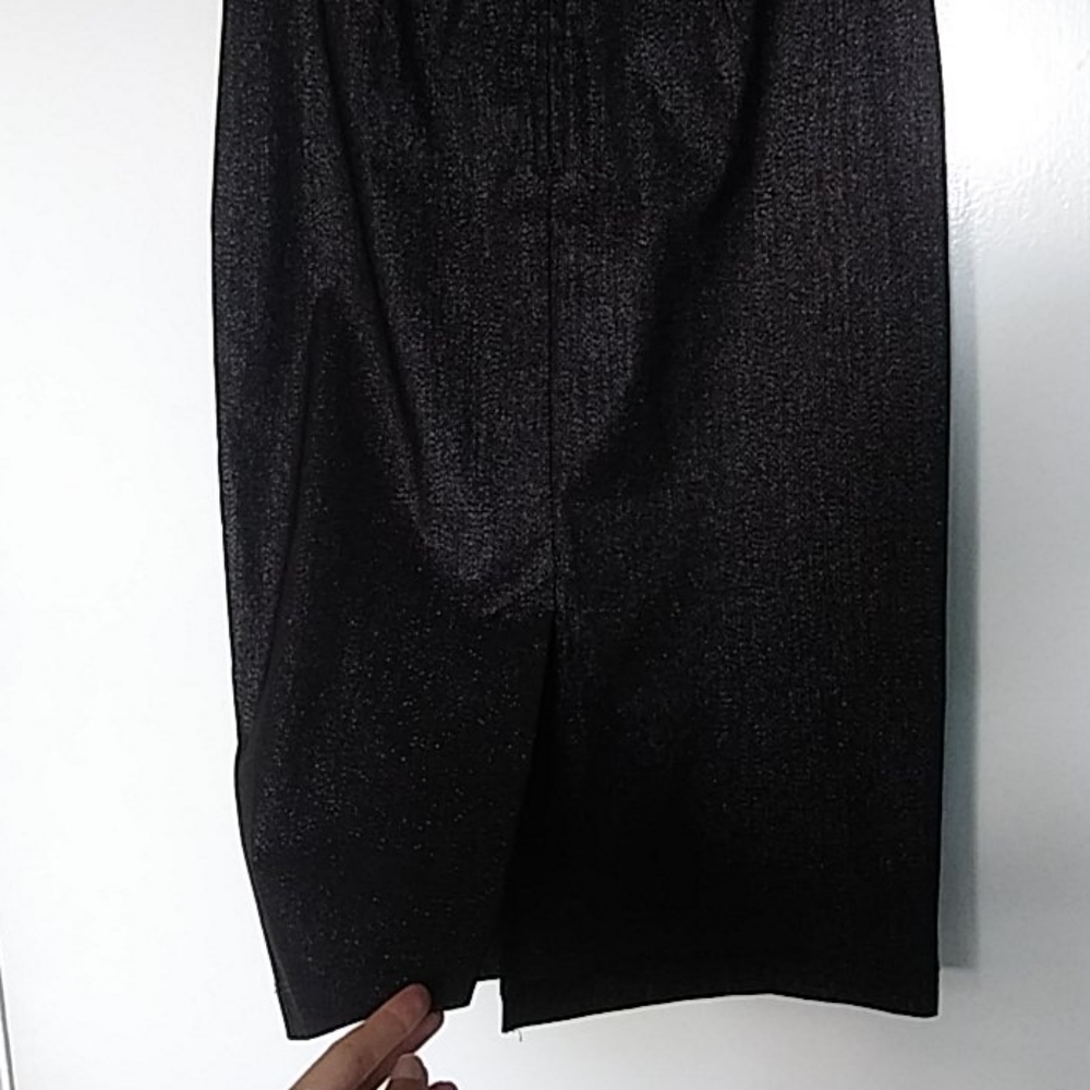 2B Shimmery Black High Waist Pencil Skirt - Picture 5 of 7
